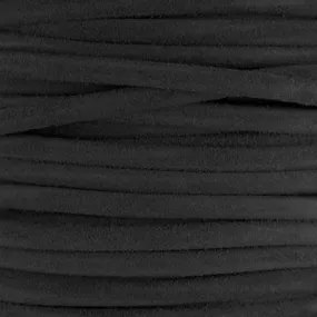 5mm Round Black Suede Leather by the Foot