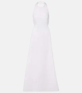 Adriana Degreas Halterneck cotton-blend maxi dress