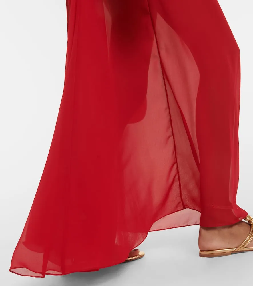 Adriana Degreas Holiday open-back chiffon maxi dress