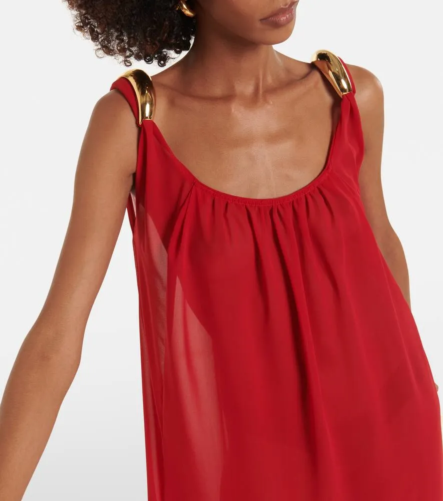 Adriana Degreas Holiday open-back chiffon maxi dress