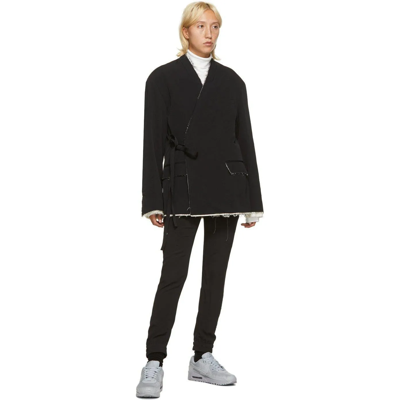 AMBUSH Black Raw Kimono Blazer