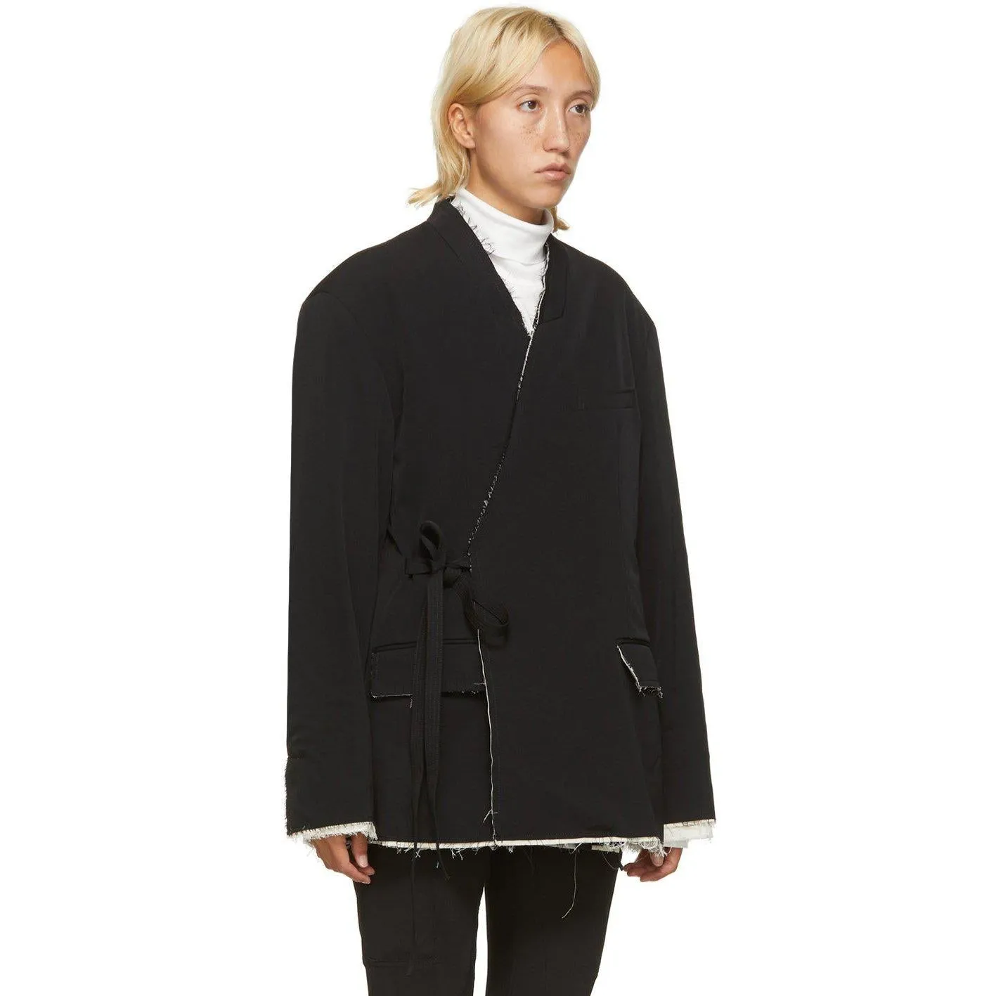 AMBUSH Black Raw Kimono Blazer