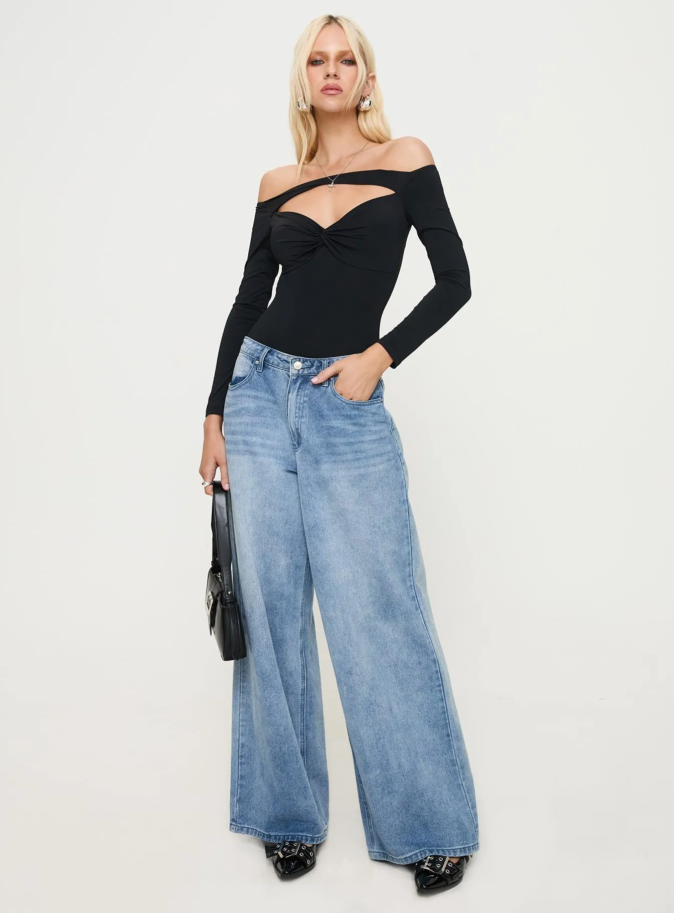 Bleue Long Sleeve Bodysuit Black