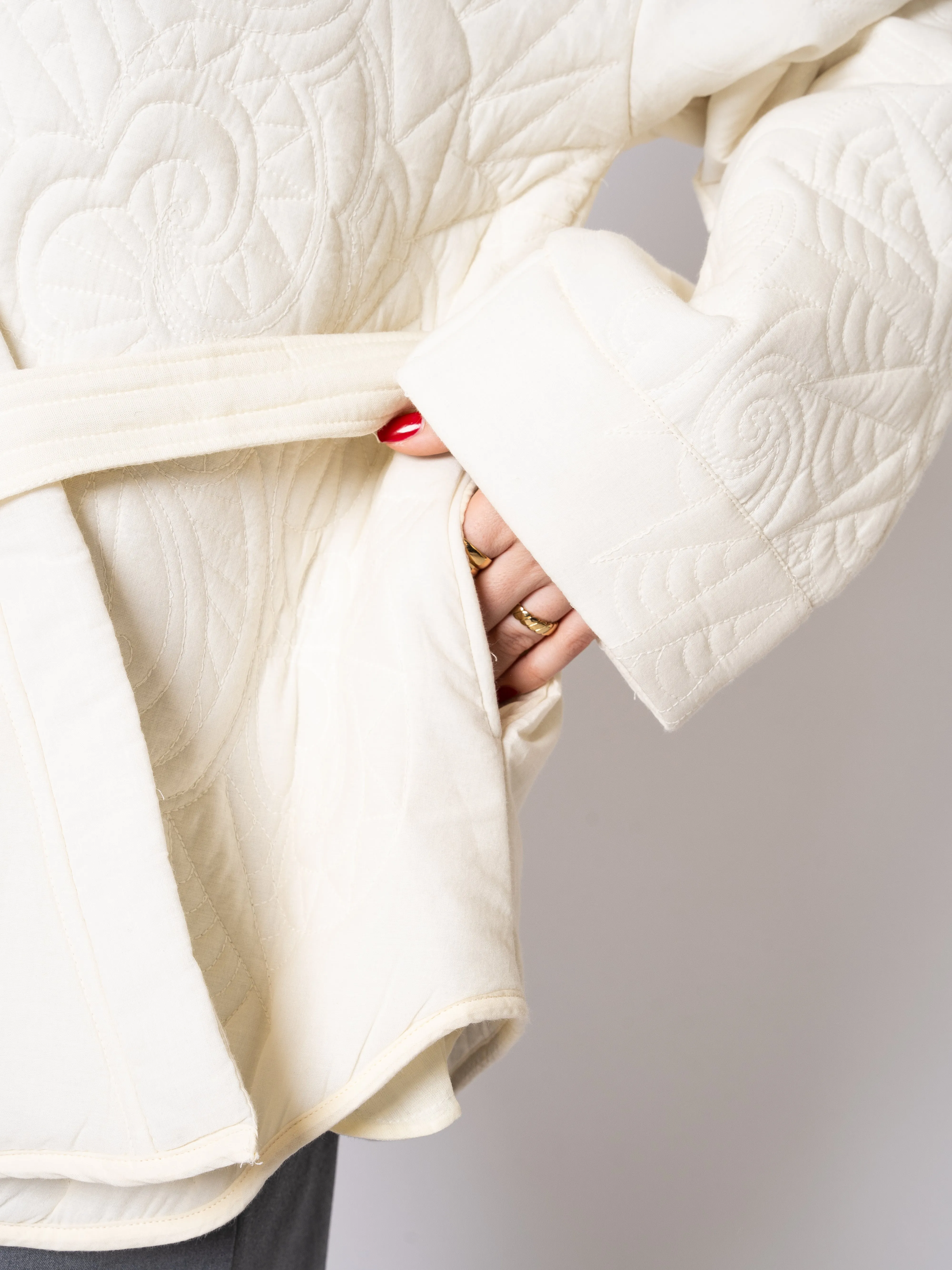 Boho Baumwoll Wickelkimono - Wei