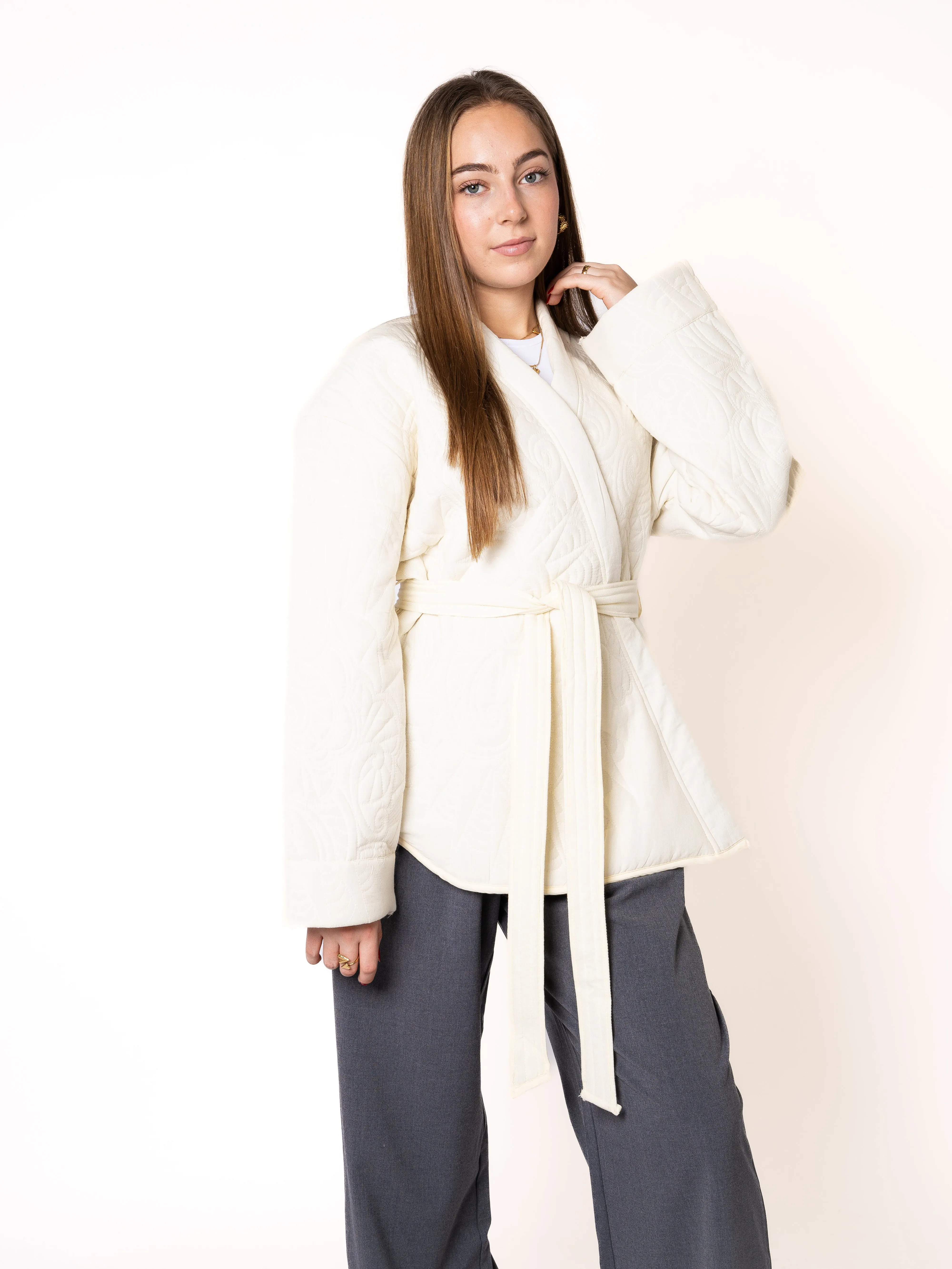 Boho Baumwoll Wickelkimono - Wei