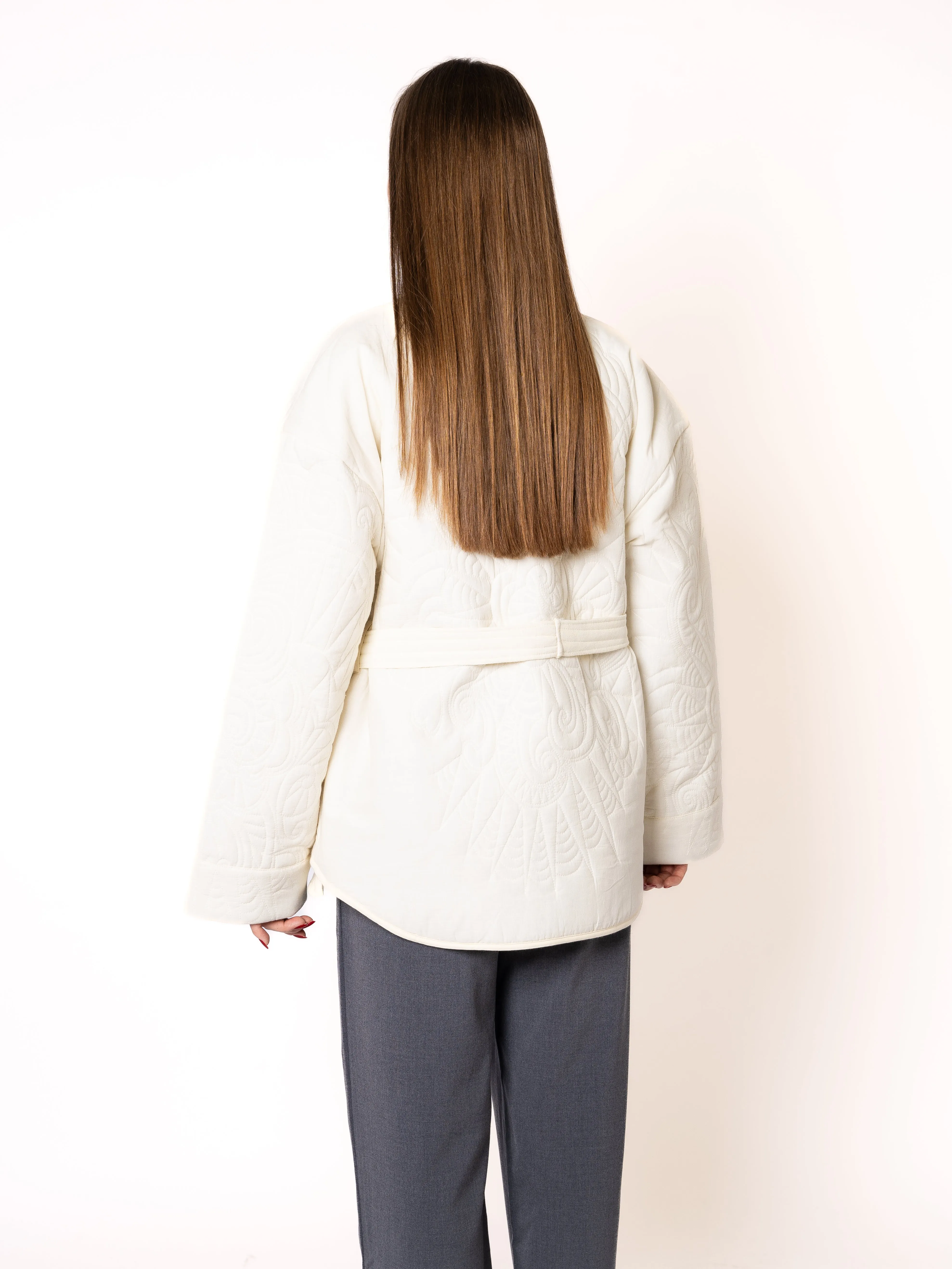 Boho Baumwoll Wickelkimono - Wei