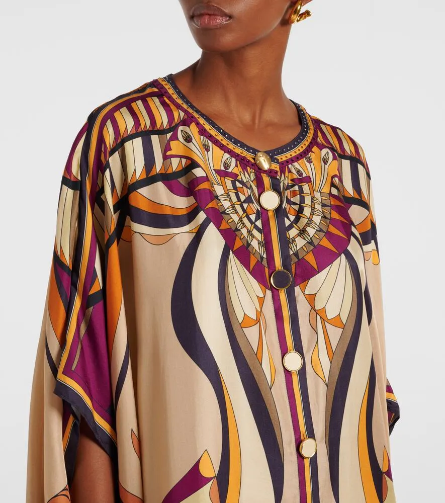 Camilla Printed silk kaftan