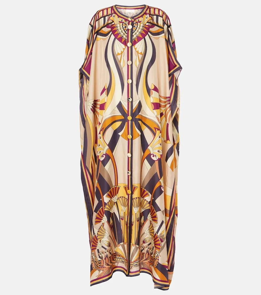 Camilla Printed silk kaftan