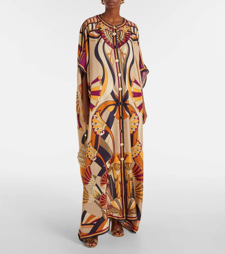 Camilla Printed silk kaftan