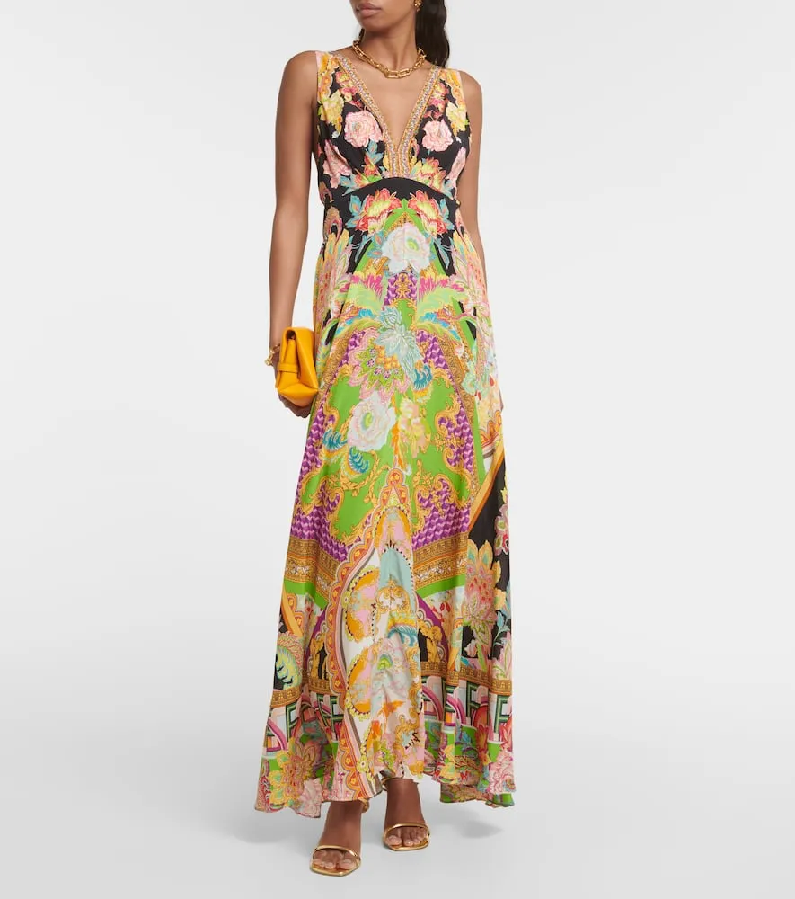 Camilla Printed silk maxi dress