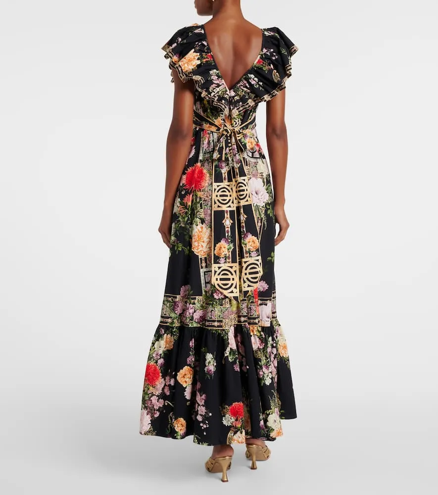 Camilla Ruffled floral cotton maxi dress