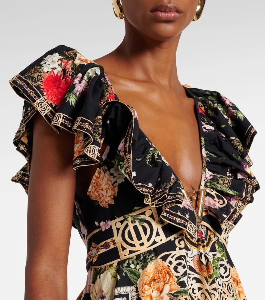 Camilla Ruffled floral cotton maxi dress