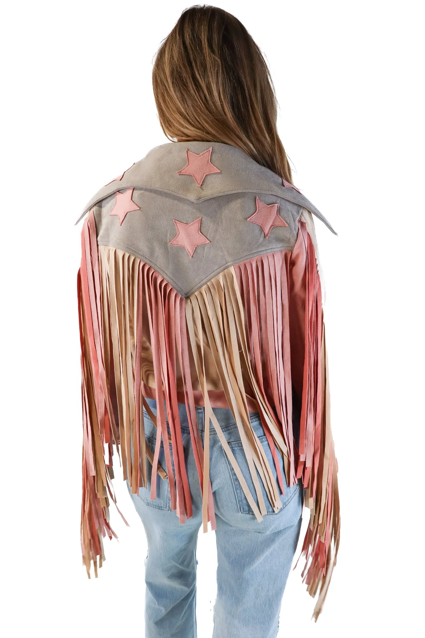Cloud ten fringe/star suede jacket (s; retails for $329)