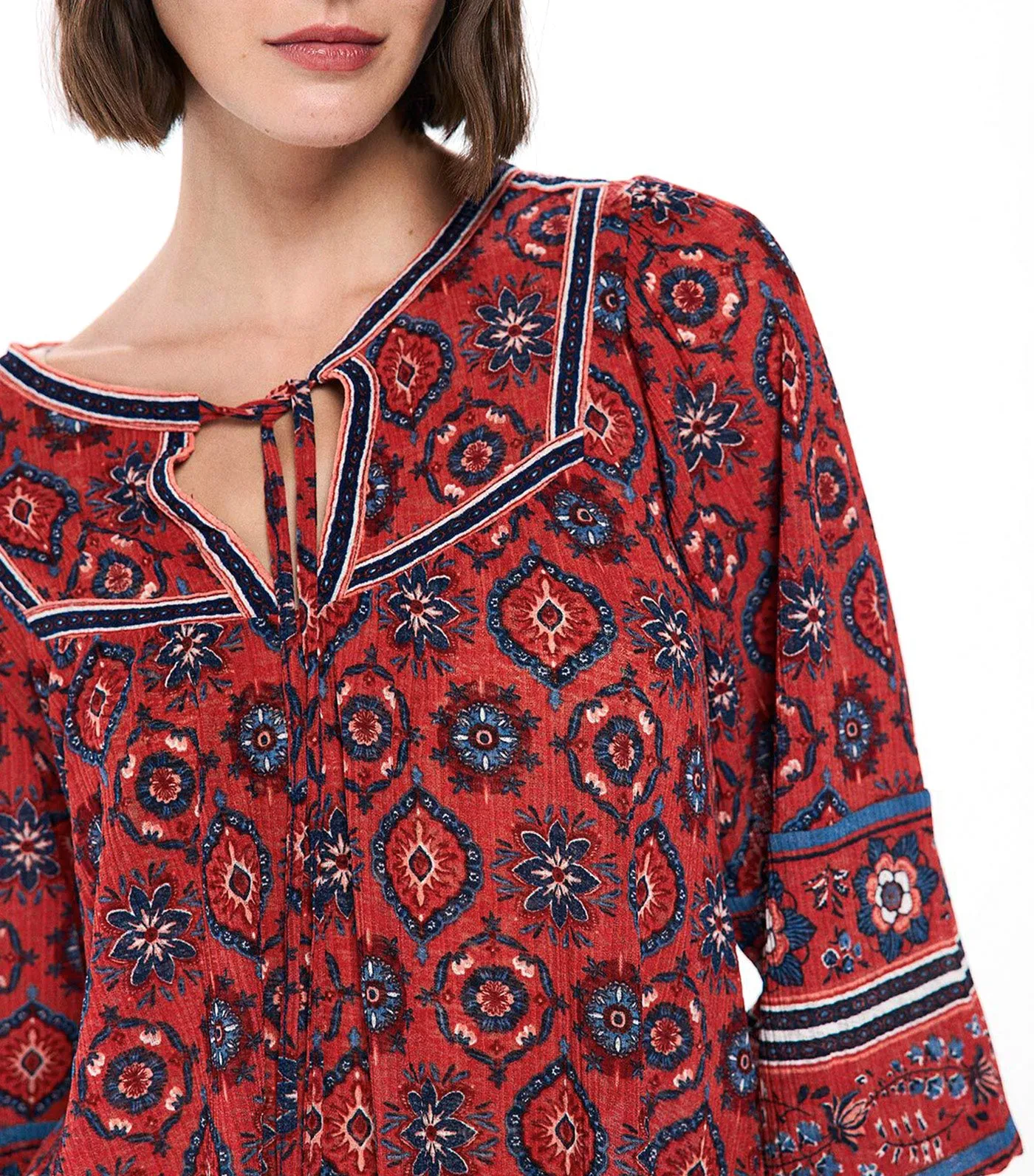 Floral Boho Blouse
 Red