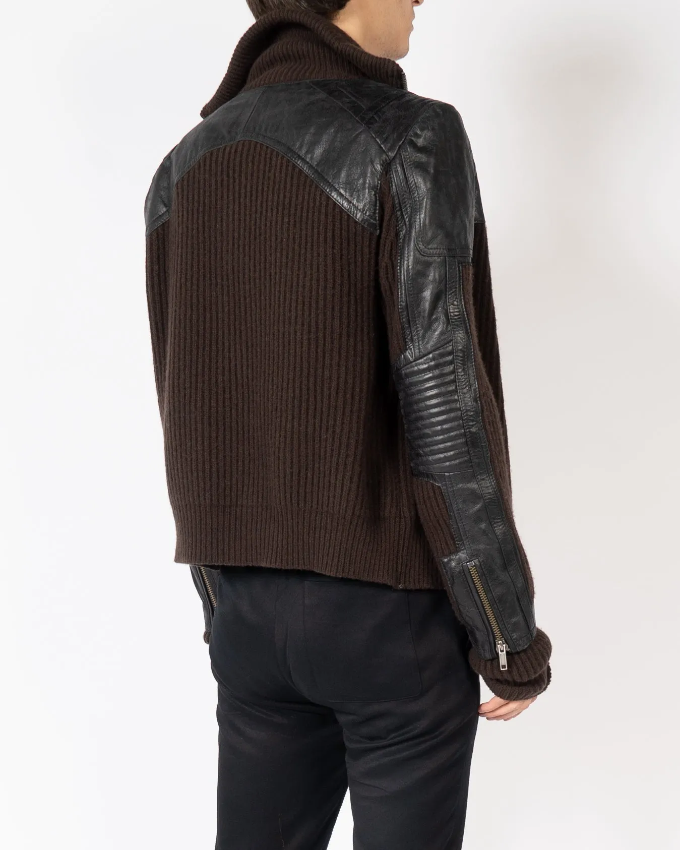 FW17 Brown Leather Patch Cardigan 1 of 1 Sample