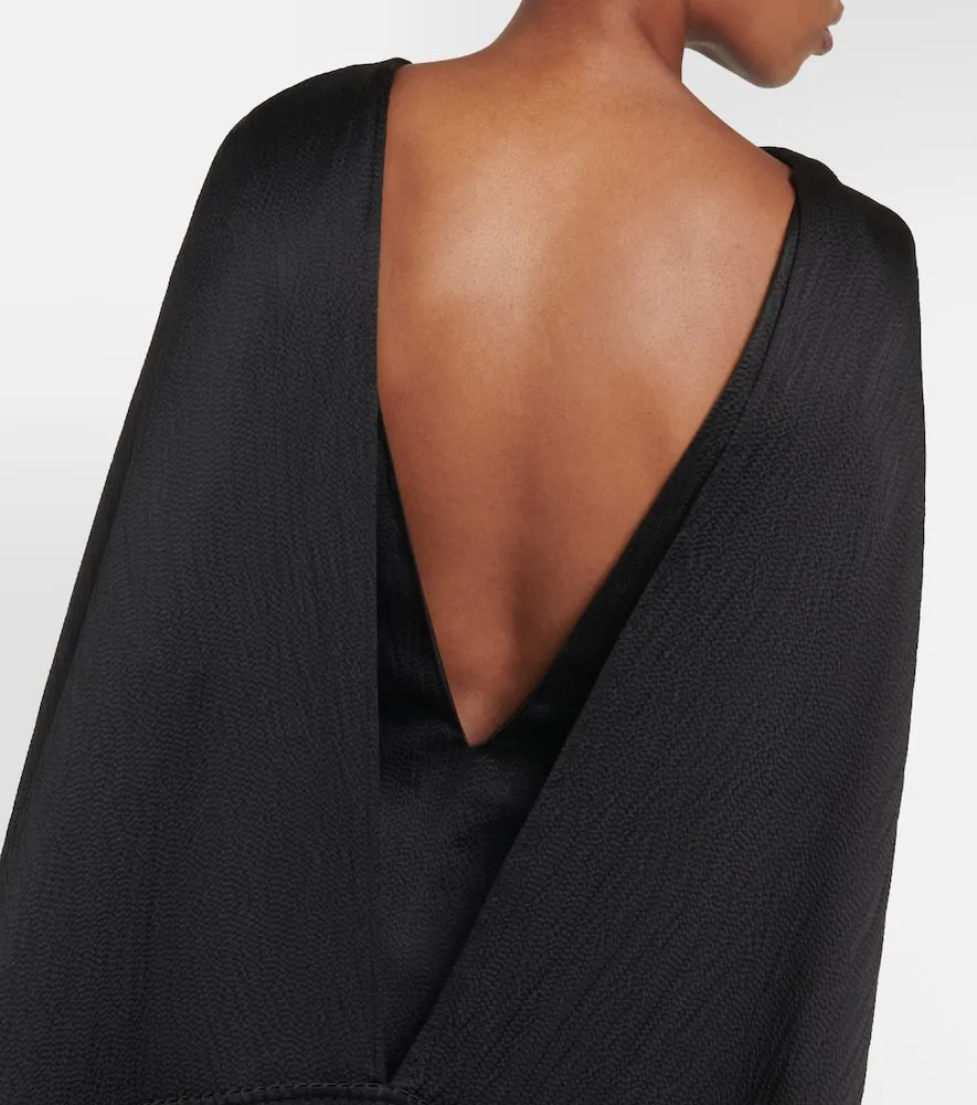 Gabriela Hearst Hunter caped silk satin gown