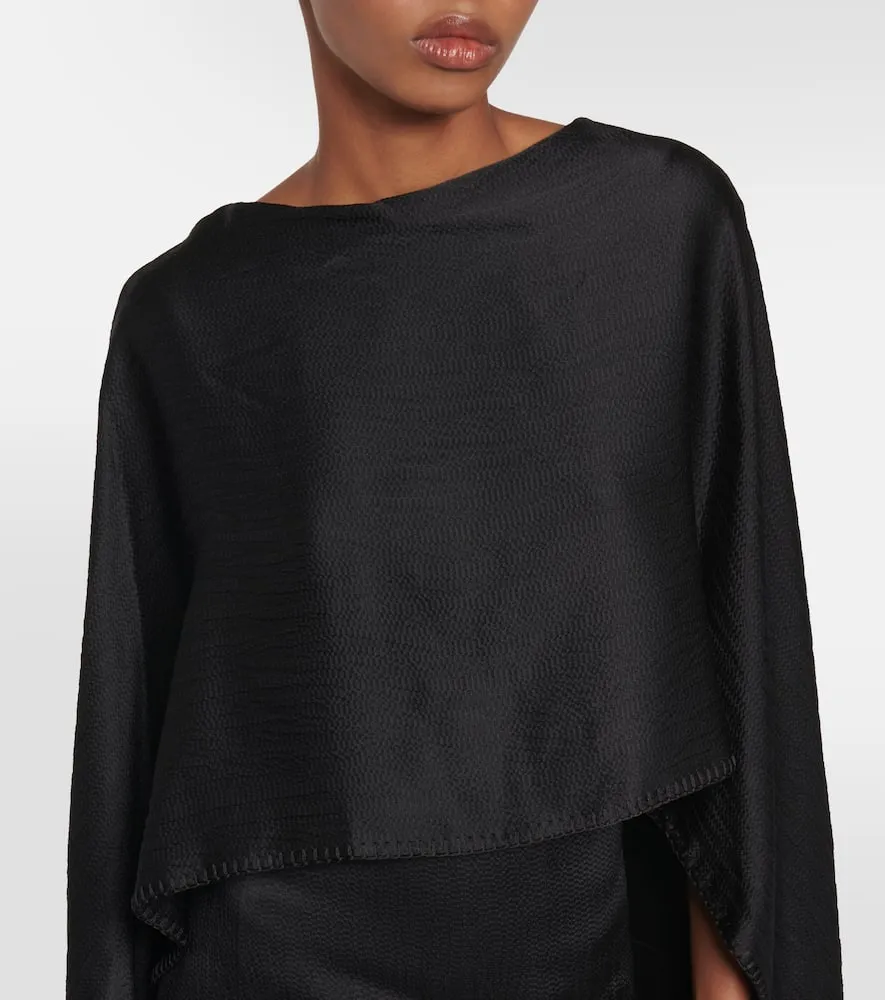 Gabriela Hearst Hunter caped silk satin gown