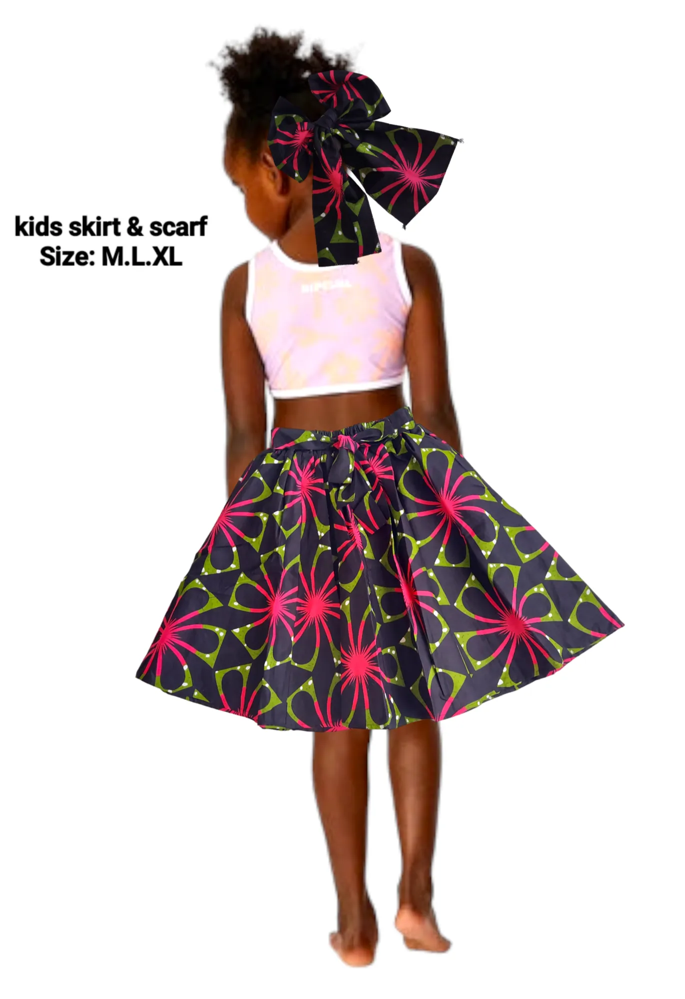 Kids / Girls  Skirt & Scarf Set-Floral IB42
