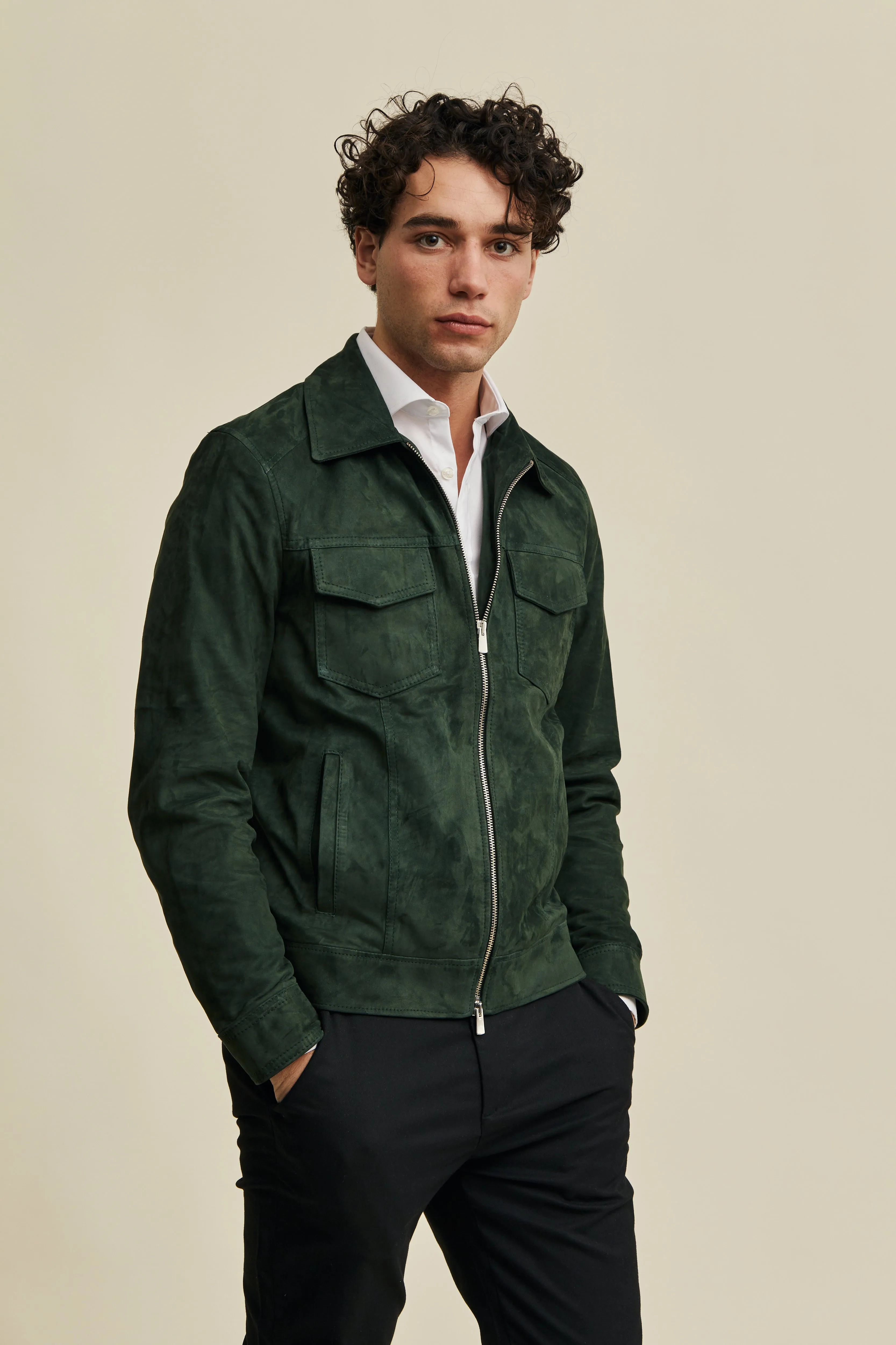 Lazio Suede Jacket Dark Green