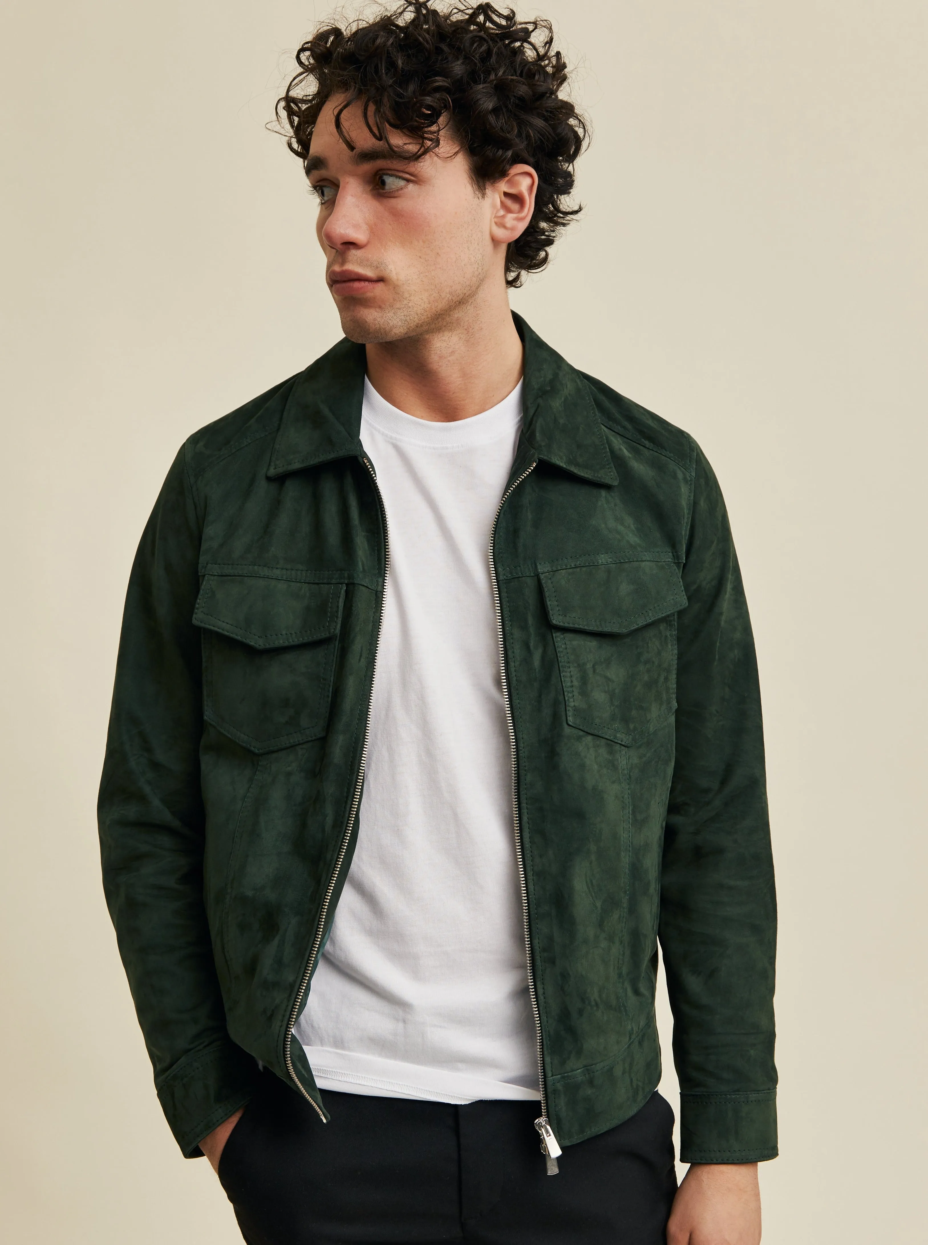 Lazio Suede Jacket Dark Green