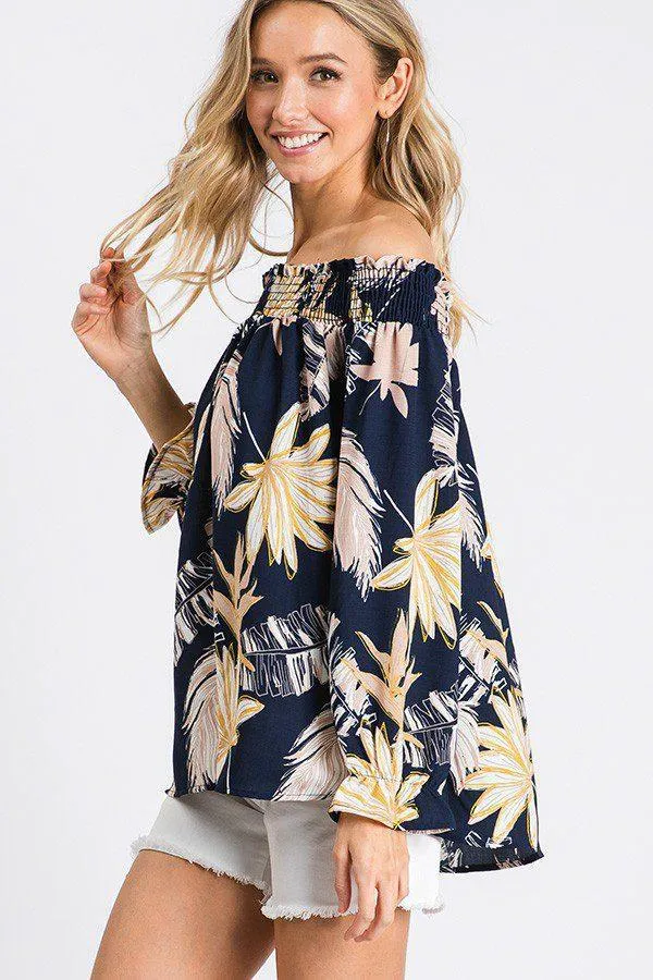 Off Shoulder Smocked Top