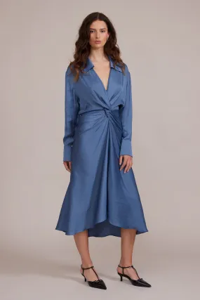 Paige Wrap Dress - Slate Blue
