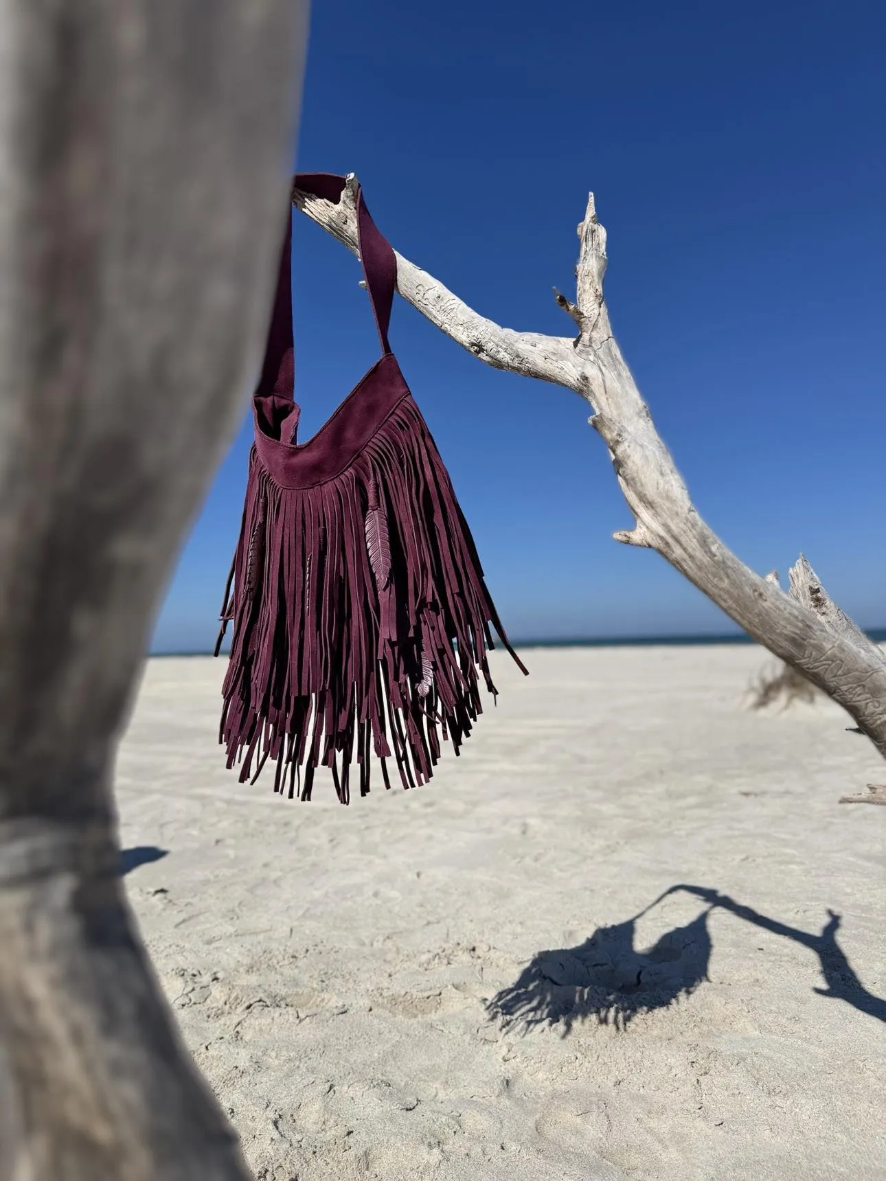 The Bonnie Boho Burgundy Fringe Bag