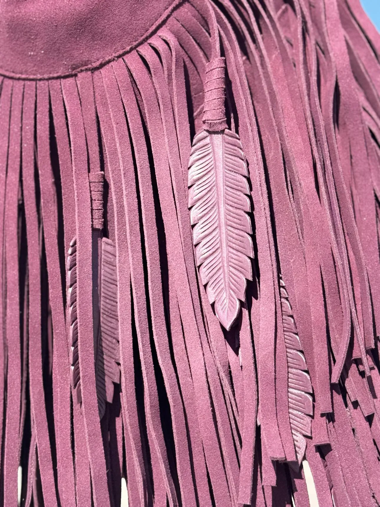 The Bonnie Boho Burgundy Fringe Bag