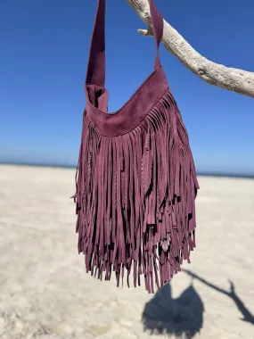 The Bonnie Boho Burgundy Fringe Bag