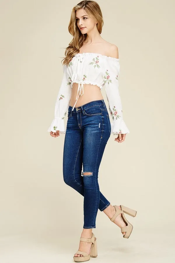 Tie Front Cropped Tube Top