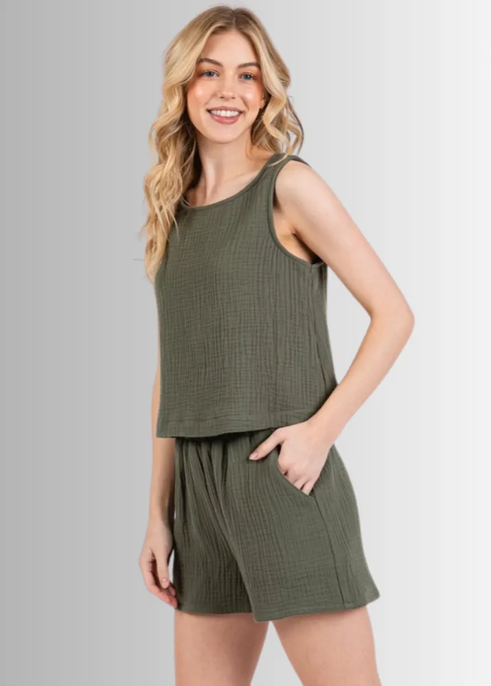 Triple Cotton Gauze Top