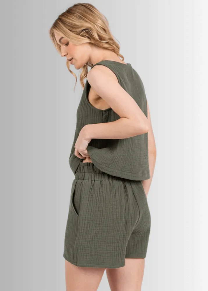 Triple Cotton Gauze Top