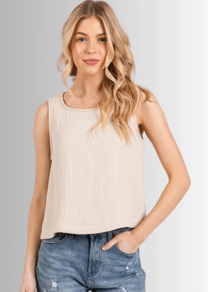 Triple Cotton Gauze Top